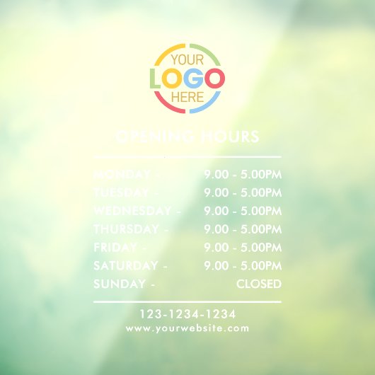 Moderne Minimalistische Geschäftszeiten Fensteraufkleber (Blatt 3)