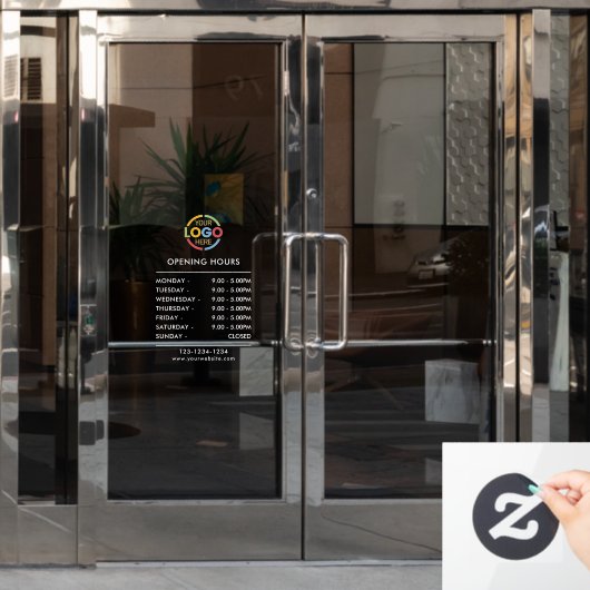 Moderne Minimalistische Geschäftszeiten Fensteraufkleber (Büro Tür)