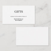 Moderne Minimalistische Geschenkregisterkarte Begleitkarte (Vorne/Hinten)