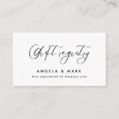 Moderne Minimalistische Geschenkregisterkarte Begleitkarte (Vorderseite)