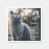 Moderne Minimalistische Getränke auf Foto Haustier Serviette (Vorderseite)