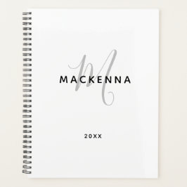 Moderne Minimalistische Girly Monogram Script Name Planer