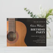 Moderne minimalistische Gitarre Einladung (Stehend Vorderseite)