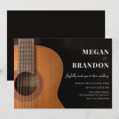 Moderne minimalistische Gitarrenhochzeit Einladung (Vorne/Hinten)