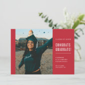MODERNE MINIMALISTISCHE GLÜCKWUNSCH GRADUATE INVIT EINLADUNG (Stehend Vorderseite)