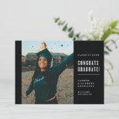 MODERNE MINIMALISTISCHE GLÜCKWUNSCH GRADUATE INVIT EINLADUNG (Stehend Vorderseite)