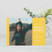 MODERNE MINIMALISTISCHE GLÜCKWUNSCH GRADUATE INVIT EINLADUNG (Stehend Vorderseite)