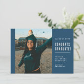 MODERNE MINIMALISTISCHE GLÜCKWUNSCH GRADUATE INVIT EINLADUNG (Stehend Vorderseite)