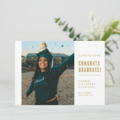 MODERNE MINIMALISTISCHE GLÜCKWUNSCH GRADUATE INVIT EINLADUNG (Stehend Vorderseite)
