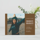 MODERNE MINIMALISTISCHE GLÜCKWUNSCH GRADUATE INVIT EINLADUNG (Stehend Vorderseite)
