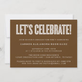 MODERNE MINIMALISTISCHE GLÜCKWUNSCH GRADUATE INVIT EINLADUNG (Rückseite)