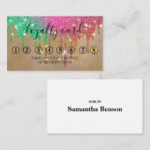 Moderne Minimalistische Gold Glitzer Tropfen Loyal Visitenkarte (Vorne/Hinten)