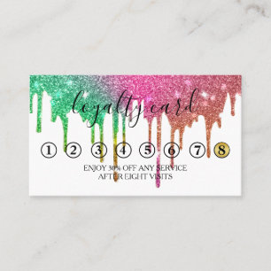 Moderne Minimalistische Gold Glitzer Tropfen Loyal Visitenkarte