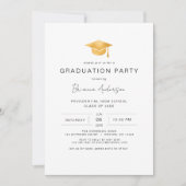 Moderne Minimalistische Gold Graduation Party Einladung (Vorderseite)