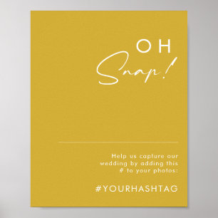 Moderne Minimalistische Gold Oh Snap Hochzeit Hash Poster
