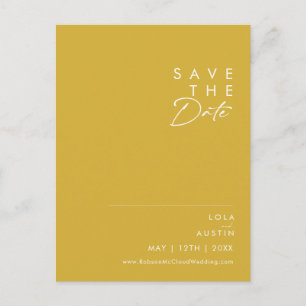 Moderne minimalistische Gold Save The Date Postkar Einladungspostkarte