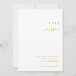 Moderne Minimalistische Gold Schriftart Lässige Fo Einladung