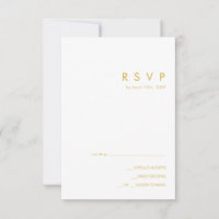 Moderne Minimalistische Gold Schriftart RSVP Karte