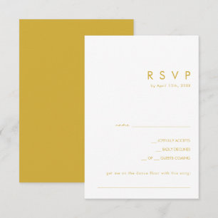 Moderne Minimalistische Gold Song Request RSVP Car Karte
