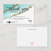 Moderne minimalistische Gold und aquamarine Bestel Visitenkarte (Vorne/Hinten)