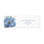 Moderne minimalistische Gold- und Blaue Mohnblume (Vorne)