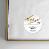 Moderne minimalistische Gold und Peach Bestellung Runder Aufkleber