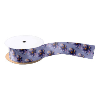 Moderne minimalistische Gold- und Violette Hochzei Satinband