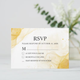 Moderne Minimalistische Gold Wedding RSVP Card Dankeskarte