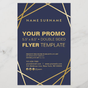 Moderne minimalistische goldene geometrische Brosc Flyer