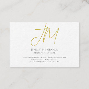 Moderne minimalistische goldene Monogramm-Luxus-Sc Visitenkarte
