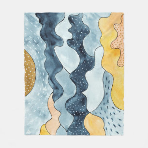 Moderne Minimalistische Goldene Sonnenerscheinung Fleecedecke