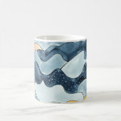 Moderne Minimalistische Goldene Sonnenerscheinung Kaffeetasse (Mittel)