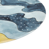 Moderne Minimalistische Goldene Sonnenerscheinung Schneidebrett (Ecke)