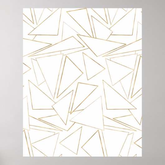 Moderne Minimalistische Goldene Striche Dreiecke Poster (Vorne)