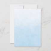 Moderne minimalistische goldene und blaue Flat Save The Date (Rückseite)