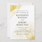 Moderne Minimalistische Goldhochzeit Einladung (Vorderseite)