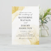 Moderne Minimalistische Goldhochzeit Einladung (Stehend Vorderseite)