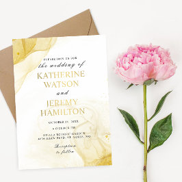 Moderne Minimalistische Goldhochzeit Folieneinladung