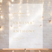 Moderne Minimalistische Goldhochzeit Willkommen Ma Acrylschild