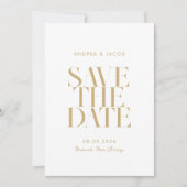 Moderne Minimalistische Goldklasseheihe Save The Date (Vorderseite)