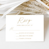 Moderne Minimalistische Goldskripthochzeit RSVP Karte