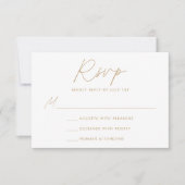 Moderne Minimalistische Goldskripthochzeit RSVP Karte (Vorderseite)