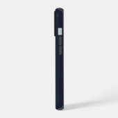 Moderne minimalistische Goldtexte blau iPhone 15 Hülle (Linke Seite)