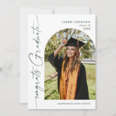 Moderne Minimalistische Grad-2-FOTO-Graduierungspa Einladung (Vorderseite)