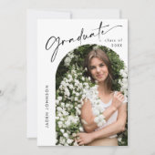 Moderne Minimalistische Grad-2-FOTO-Graduierungspa Einladung (Vorderseite)