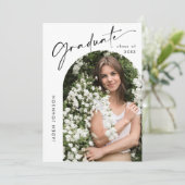 Moderne Minimalistische Grad-2-FOTO-Graduierungspa Einladung (Stehend Vorderseite)