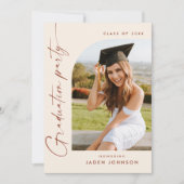 Moderne Minimalistische Grad-2-FOTO-Graduierungspa Einladung (Vorderseite)