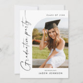 Moderne Minimalistische Grad-2-FOTO-Graduierungspa Einladung (Vorderseite)