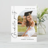 Moderne Minimalistische Grad-2-FOTO-Graduierungspa Einladung (Stehend Vorderseite)