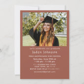 Moderne Minimalistische Grad-2-FOTO-Graduierungspa Einladung (Rückseite)